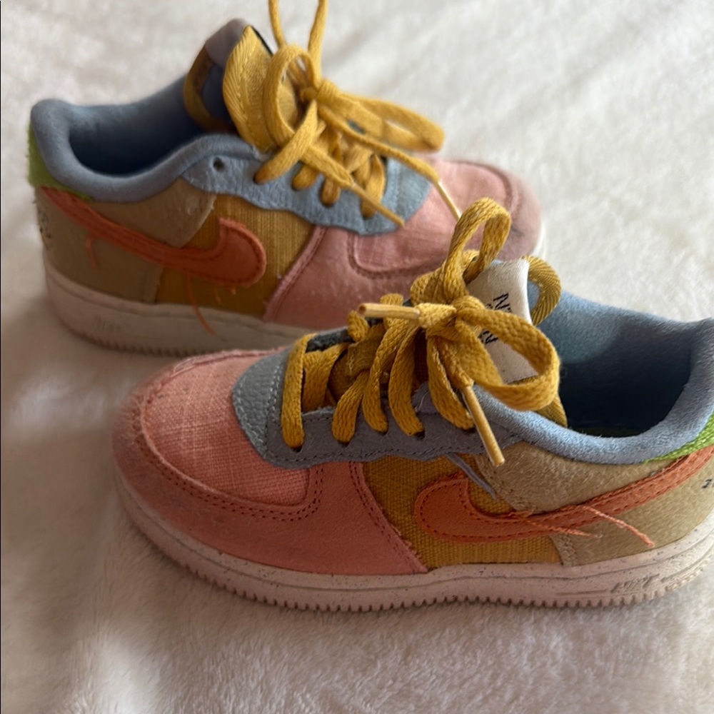 Nike Vibrant Pink and Yellow Sneakers with Suede Finish